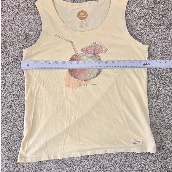 Life is Good Womens M Tropical Coastal Nautical Resortwear Coconut Graphic Tank - Picture 8 of 9